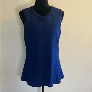 Ruby Ribbon Cobalt Blue Sleeveless Blouse